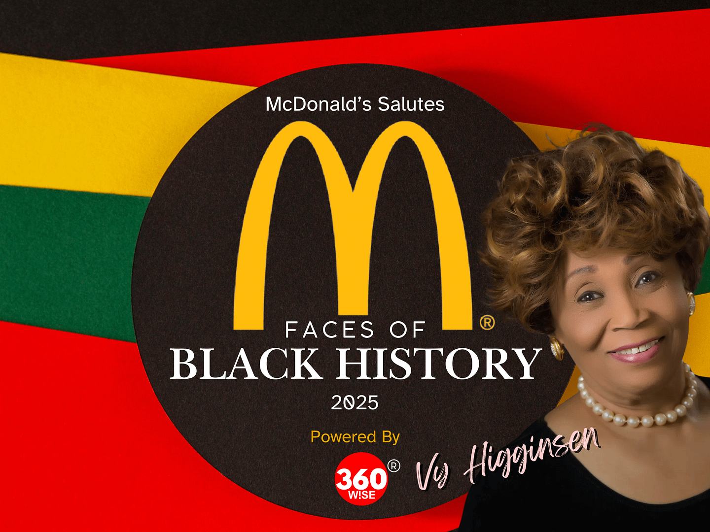 Vy Higginsen: How One Woman Built a Musical Legacy in Harlem 3 Vy Higginsen "Portrait of Vy Higginsen, a playwright and producer celebrated in McDonald’s Salutes Faces of Black History 2025 for her contributions to the arts and culture."